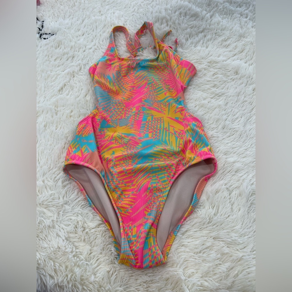 Art Class Vibrant Tropical Kids Swim One-Piece